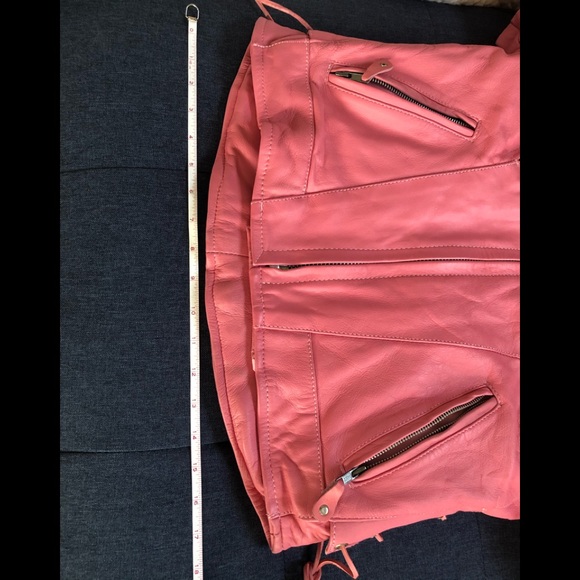 Leather king pink biker jacket w removable liner! - Picture 6 of 8